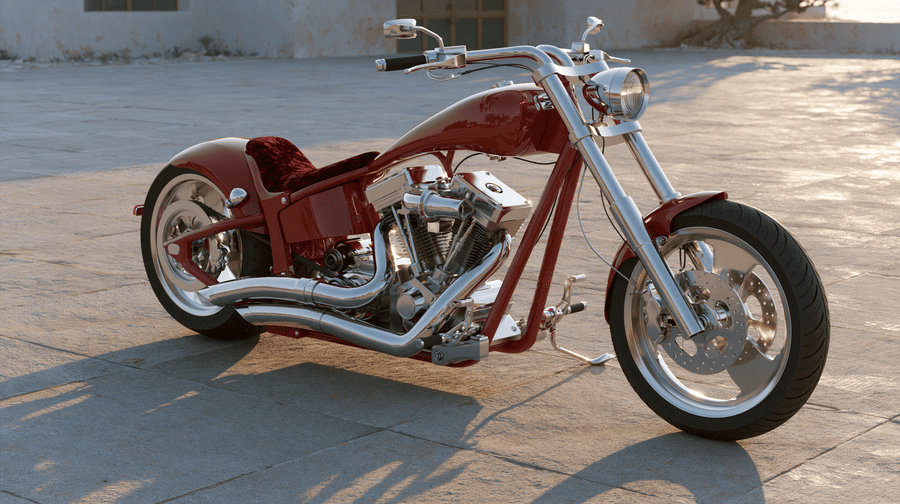amerikaanse chopper motor op straat