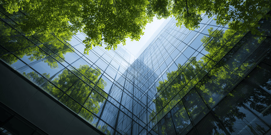 groen duurzaam gebouw wolkenkrabber