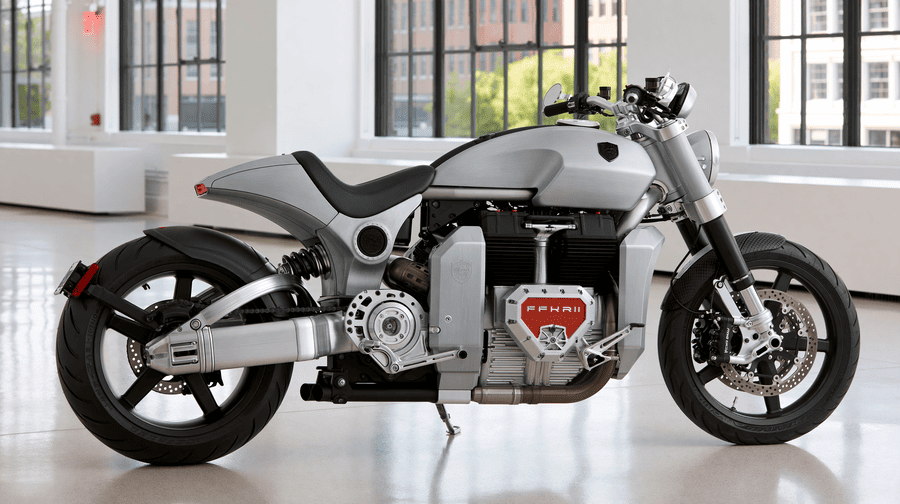 klassieke motor in showroom