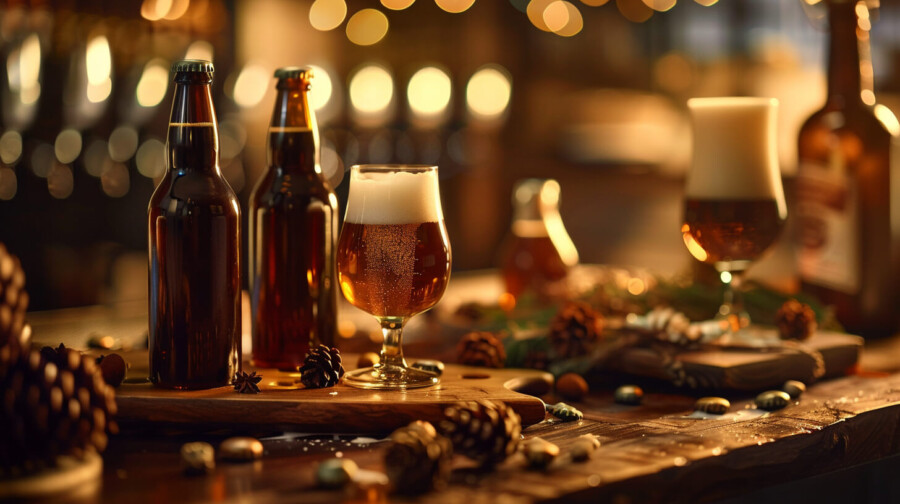 Seizoensgebonden speciaalbier geserveerd tijdens een sfeervolle avond met een ipa bierpakket